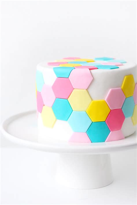 Collection by the custom piece of cake. DIY SWEETS | Pastel Hexagon Tile Cake - I SPY DIY