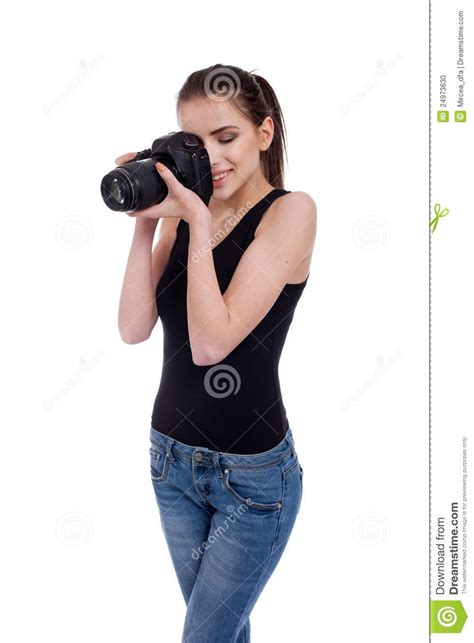 Teen Girl With Photo Camera Stock Photo Image 24973630
