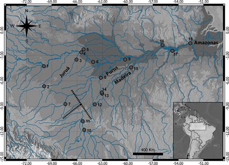 Distribution And Sampling Localities Of Prochilodus Nigricans In The