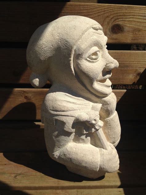 Court Jester Carved Stone Small Garden Statues By Nicholas Webster