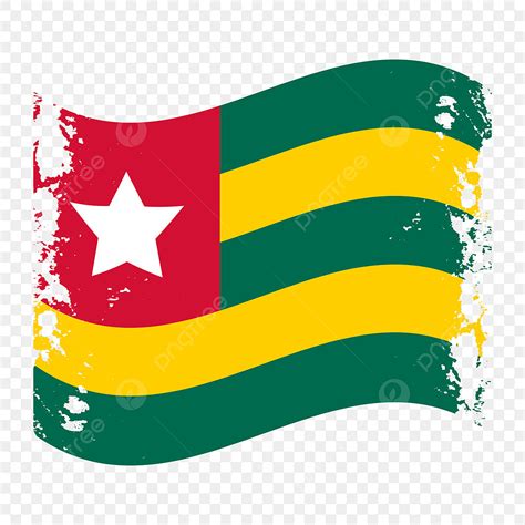 Togo Clipart Vector Togo Flag Transparent Painted Brush Togo Flag