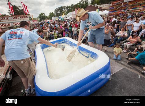Workers Prepare A Pool Of Instant Grits At The World Grits Festival April 14 2012 In St George