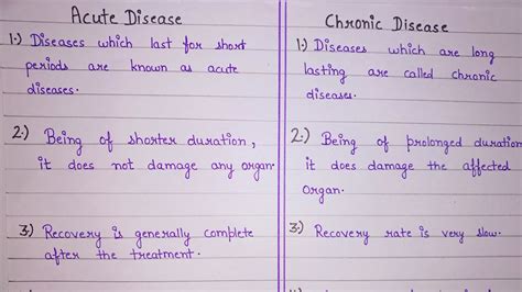 Difference Between Acute Disease And Chronic Disease Acute Disease Vs