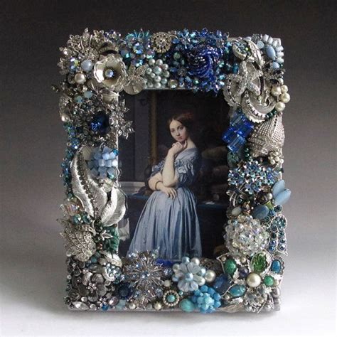Vintage Jewelry Frame In Sapphire Blue And Silver For 4 Etsy