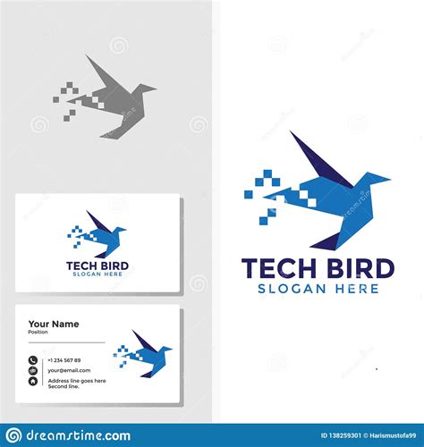 Bird Logo Template With Business Card Design Stock Vector