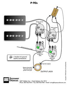 All dual coils and humbuckers except music man replacem. Seymour Duncan P-Rails wiring diagram - 2 P-Rails, 1 Vol ...