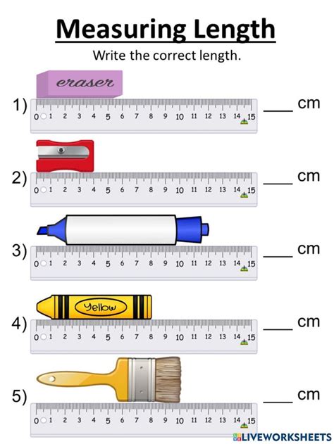 Measuring Length Worksheet For Kids To Learn How To Use Rulers And Pencils