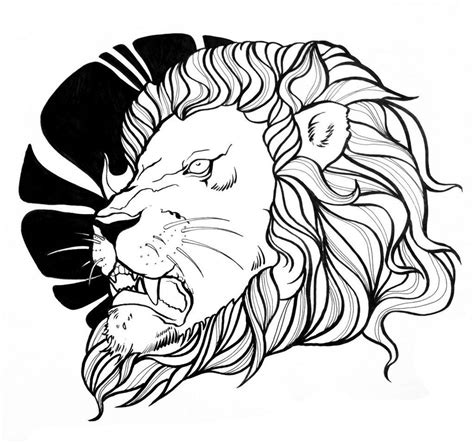 Lion Outline Tattoo Lion Line By Weliss