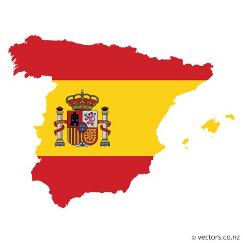 Flag Vector Map Of Spain Đầu Tư Bồ đào Nha
