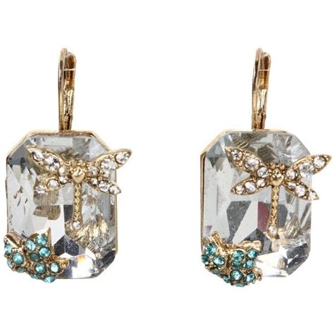 Betsey Johnson Iconic Enchanted Garden Square Drop Earrings 485 Ars