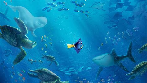 Download Finding Nemo Dory With Sea Creatures Wallpaper