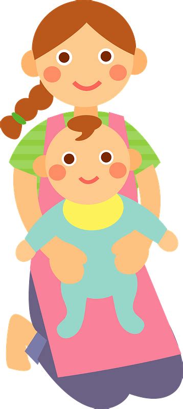 Childcare Worker Woman Is Holding Baby Clipart Free Download