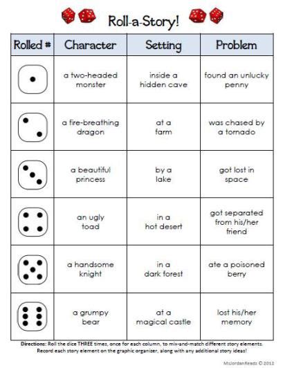 Free Roll A Dice Literacy Games