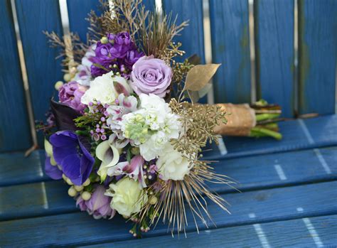 Rustic Purple Bridal Bouquet