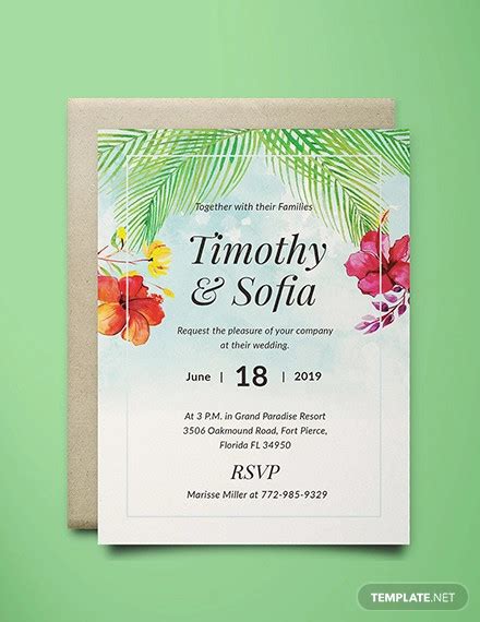 Free Template For Beach Wedding Invitations