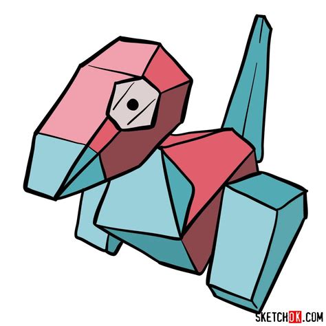 How To Draw Porygon Pokemon Sketchok Easy Drawing Guides