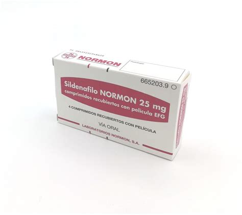 SILDENAFILO NORMON 25 mg COMPRIMIDOS RECUBIERTOS CON PELICULA EFG , 4