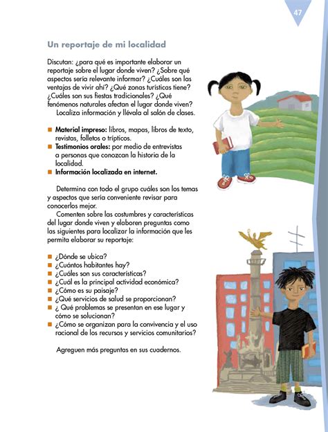 Secretaría de educación de honduras. Español sexto grado 2017-2018 - Página 47 - Libros de Texto Online