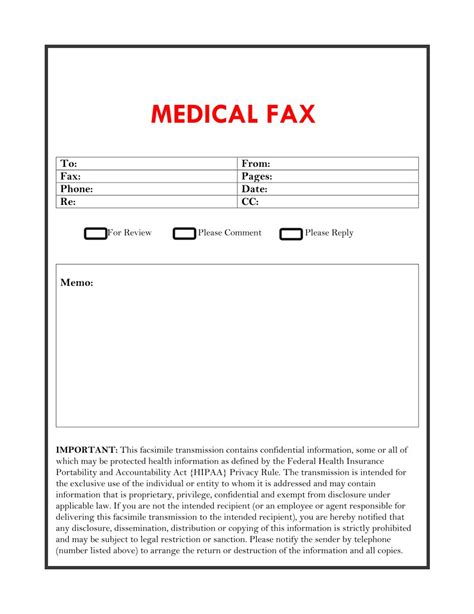 Medical Fax Cover Sheet Template