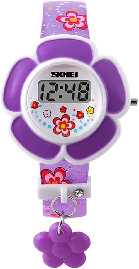 Digital Watch Children Watches For Girls Flower Pattern Silicone Band