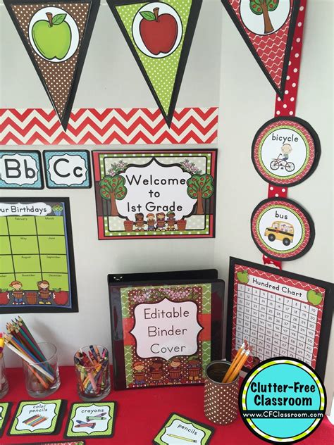 Apple Themed Classroom Ideas And Printable Classroom Decorations Clutter Free Classroom