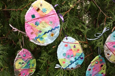 Tin Foil And Tissue Paper Easter Egg Craft For Preschoolers Egg