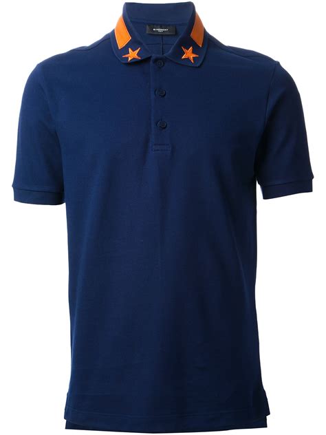 Givenchy Embroidered Polo Shirt In Blue For Men Lyst