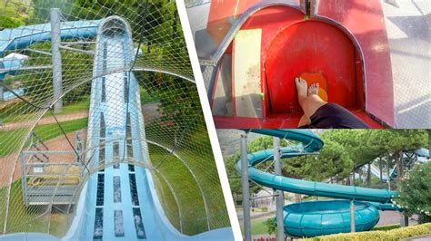 The polar ice caps have melted, covering the earth with water. Water Slides at Water World Lloret de Mar, Spain (GoPro ...