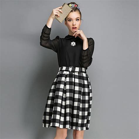 Pin On Checkered Skirt