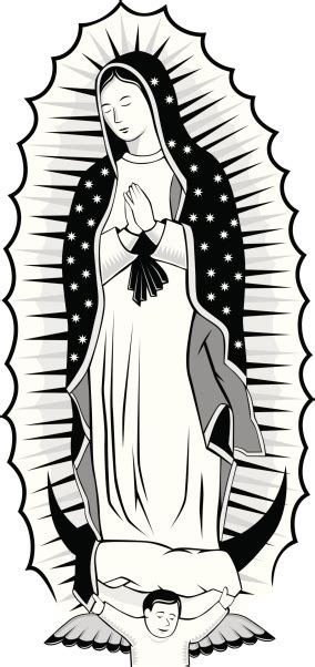 Black And White Virgin Of Guadalupe Stock Illustration Download Image