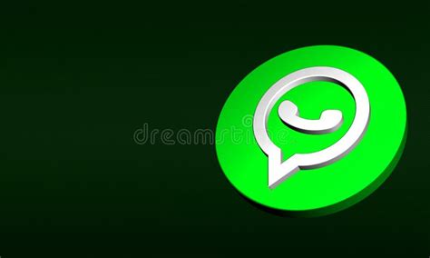Whatsapp Button 3d Rendering Design On Dark Green Background Editorial