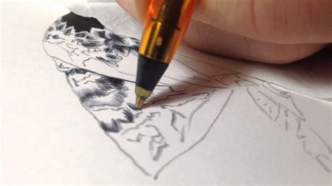 Ballpoint Pen Drawing Technique Le Foulard By Gareth