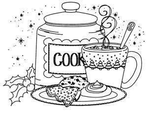 Free christmas cookies coloring page printable. K2-185 Cookie Jar rubber stamp by Vicki Schreiner (With ...