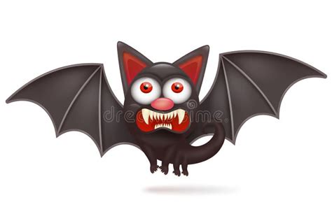 Funny Cartoon Halloween Angry Bat Character Stock Illustration