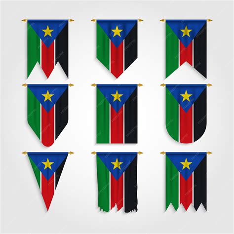 bandera de sudán del sur en diferentes formas bandera de sudán del sur en varias formas