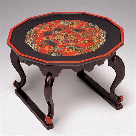Korean Traditional Tea Table With Dog Legs Wood And Lacquer Choson