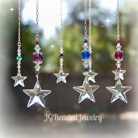 Blue Swarovski Crystal Star Suncatcher - JGBeads | Crystal suncatchers, Star ornament ...