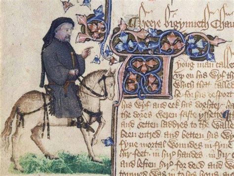 Geoffrey Chaucer As A Pilgrim In Canterbury Tales From The 14th C