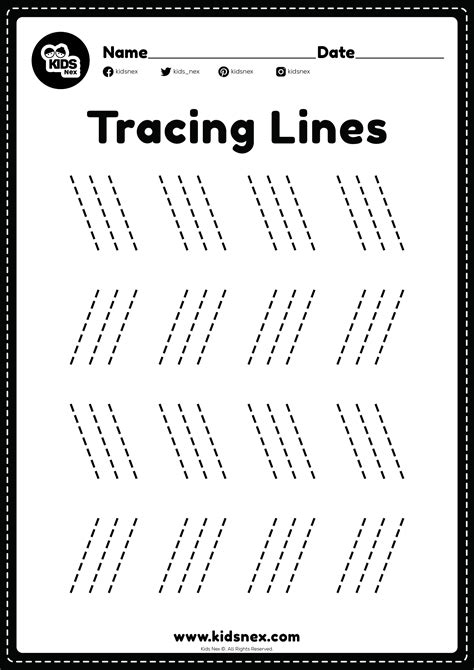Slanting Line Worksheet Free Printable