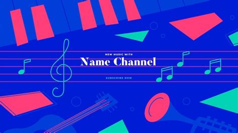 Free Vector Flat Music Youtube Channel Art