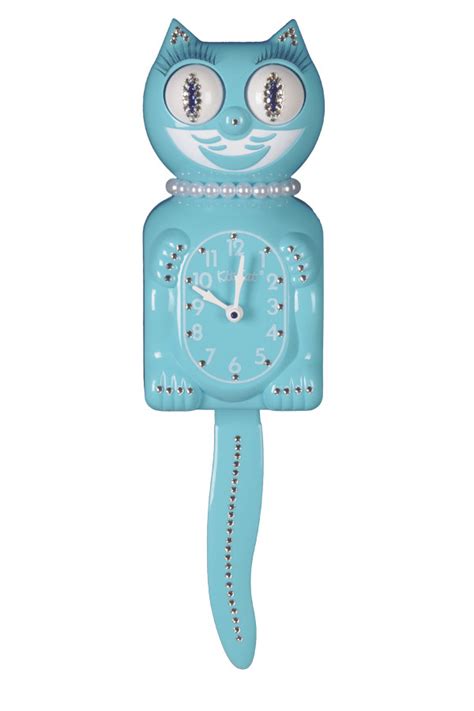 Sky Blue Jeweled Lady Kit Cat Clock Jlbc 26 Space Space