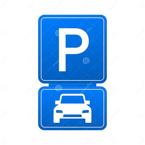 Template With Blue Parking Logo Icon Label Parking On White