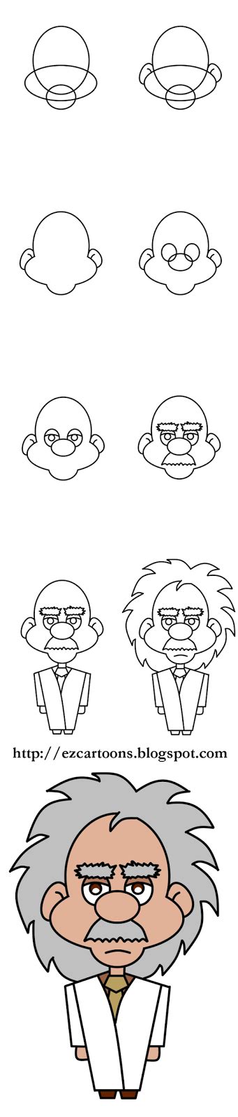 Easy To Draw Cartoons How To Draw Albert Einstein