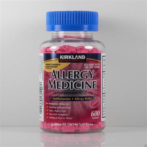 Ks Allergy Medicine 600 Tablets 25 Mg Diphenhydramine Antihistamine