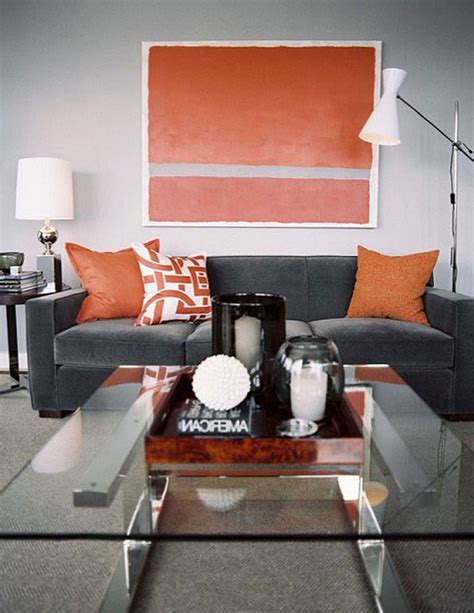 Orange And Grey Living Room Ideas Living Room Grey Grey And Orange