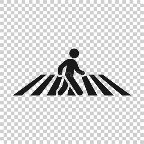 Pedestrian Crosswalk Icon In Flat Style People Walkway Sign Vector