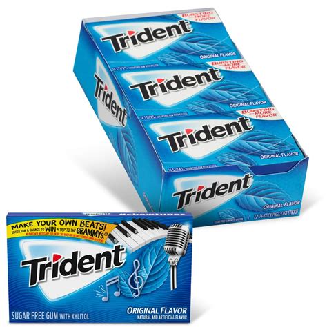 Trident Original Flavor Sugar Free Gum With Xylitol 12 Packs 168
