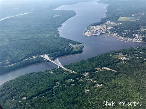 Aerial View At Penobscot Narrows Bridge And Observatory Stark