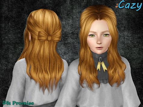 Half Up Half Down With Bow Hairstyle Promise By Cazy Sims Hairs