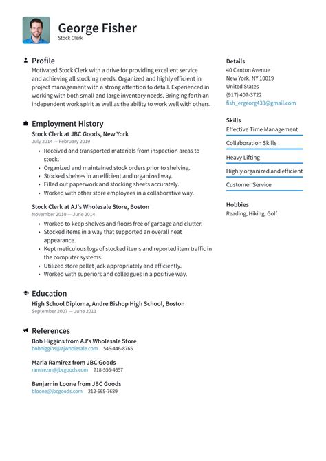 Stock Clerk Resume Examples And Writing Tips 2023 Free Guide